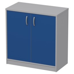 Офисный шкаф СБ-42+ДВ-42 цвет Серый+Синий 73/37/76 см