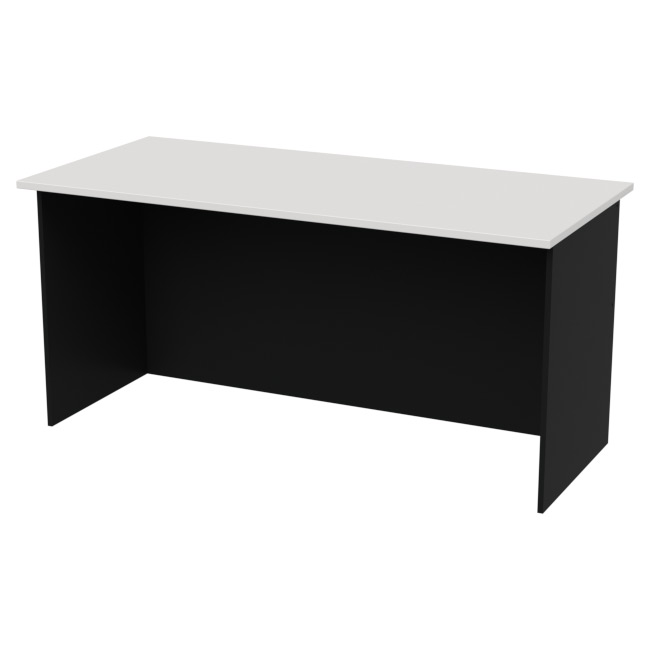 Офисный стол СТЦ-10 цвет Черный+Белый 160/73/76 см