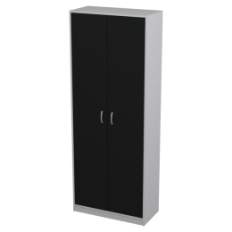 Шкаф для офиса ШБ-2 цвет Серый + Черный 77/37/200 см