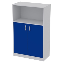 Офисный шкаф СБ-63 цвет Серый+Синий 77/37/123 см