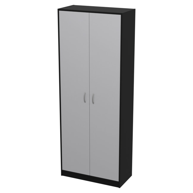 Шкаф для офиса ШБ-2 цвет Черный + Серый 77/37/200 см