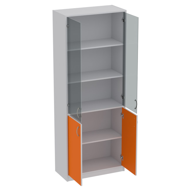 Офисный шкаф ШБ-3+А5 графит цвет Серый+Оранж 77/37/200 см