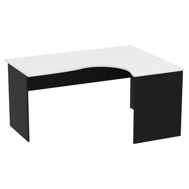 Стол для офиса СТУ-Л цвет Черный + Белый 160/120/76 см