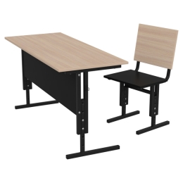 Заказать в Москве Комплект ученический цвет Дуб Молочный+Чёрный ПД-2+СМ-3 Комплект ученический цвет Дуб Молочный+Чёрный ПД-2+СМ-3