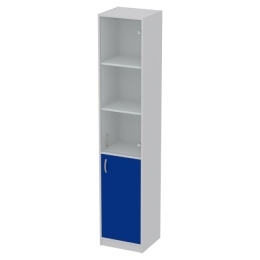 Офисный шкаф СБ-3+А5 матовый цвет Серый+Синий 40/37/200 см