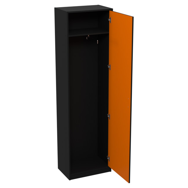 Шкаф для одежды ШО-5 цвет Черный + Оранж 56/37/200