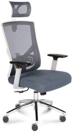 Офисное кресло руководителя Гарда SL белый+серый