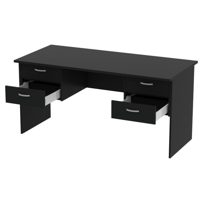 Офисный стол СТ+4Т-10 цвет Черный 160/73/76 см
