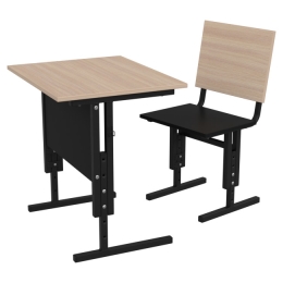 Заказать в Москве Комплект ученический цвет Дуб Молочный+Чёрный ПО-4+СМ-3 Комплект ученический цвет Дуб Молочный+Чёрный ПО-4+СМ-3