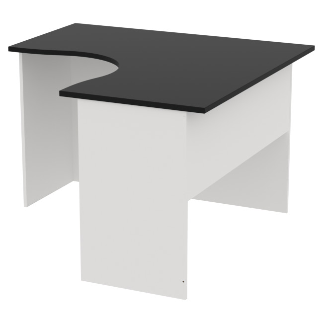 Стол для офиса СТУ-11 цвет Белый + Черный 120/120/76 см