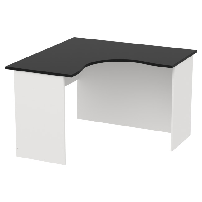 Стол для офиса СТУ-11 цвет Белый + Черный 120/120/76 см