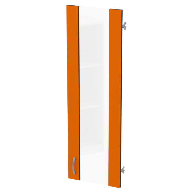 Дверь в рамке ДВ-62 Оранжевый + кромка Венге стекло прозрачное