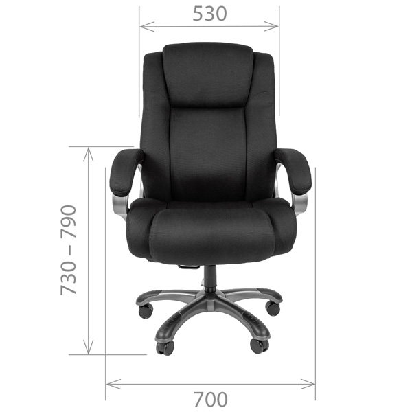 Кресло руководителя CHAIRMAN 410 Черное пластик серый