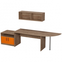 Комплект офисной мебели КП-15 цвет Дуб Крафт+Оранж