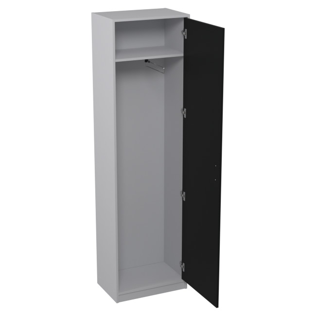 Шкаф для одежды ШО-5 цвет Серый + Черный 56/37/200