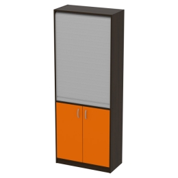 Офисный шкаф ШБЖ-3 цвет Венге+Оранж 77/37/200 см