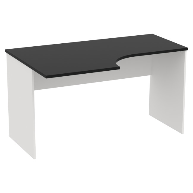 Стол для офиса СТ-П цвет Белый + Черный 140/90/76 см
