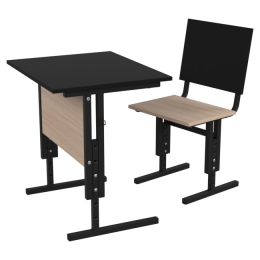 Заказать в Москве Комплект ученический цвет Чёрный+Дуб Молочный ПО-4+СМ-3 Комплект ученический цвет Чёрный+Дуб Молочный ПО-4+СМ-3