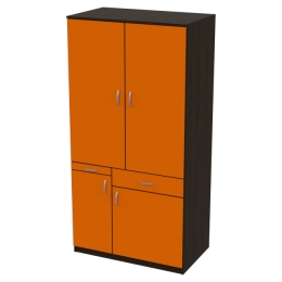 Мини кухня МК-1Р распашные двери Венге+Оранж 100/60/200 см