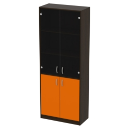 Офисный шкаф ШБ-3+А5 графит цвет Венге+Оранж 77/37/200 см