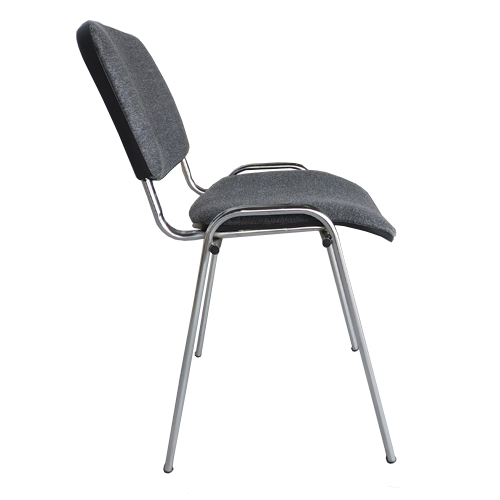 Офисный стул ИЗО хром/ткань серого цвета