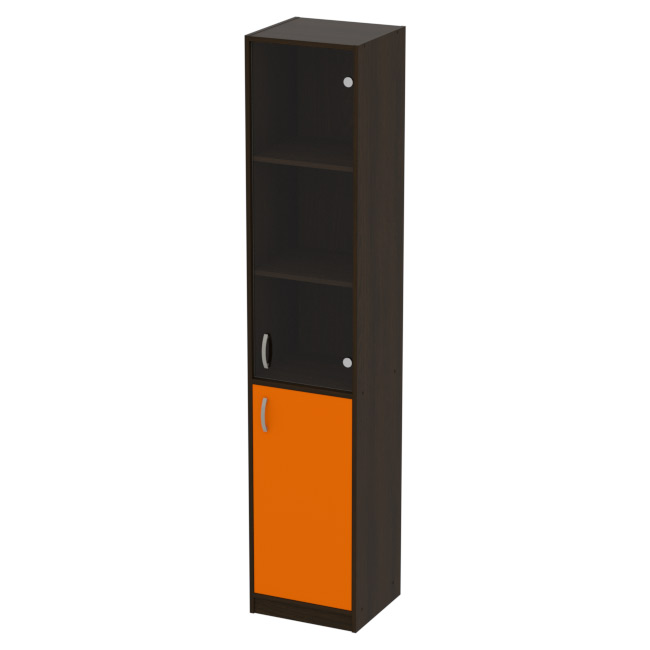 Офисный шкаф СБ-3+А5 проз цвет Венге+Оранж 40/37/200 см
