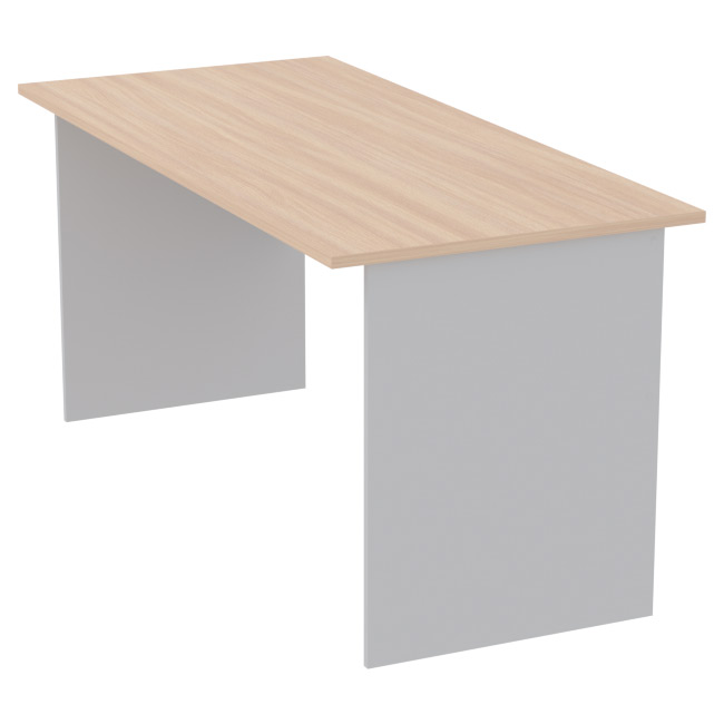 Офисный стол СТ-10 цвет Серый+Дуб Молочный 160/73/76 см