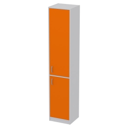 Офисный шкаф СБ-3+ДВ-61Л цвет Серый+Оранж 40/37/200 см