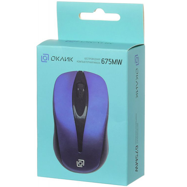 Мышь Oklick 675MW USB черный/синий