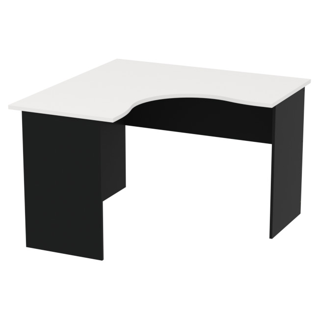 Стол для офиса СТУ-11 цвет Черный + Белый 120/120/76 см