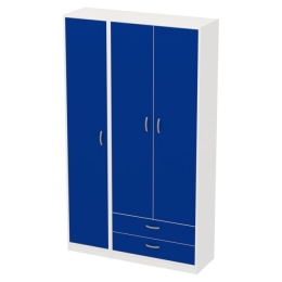 Шкаф для одежды ШО-37+СБ-2/З цвет Белый+Синий 117/37/200 см