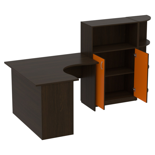 Комплект офисной мебели КП-10 цвет Венге+Оранж
