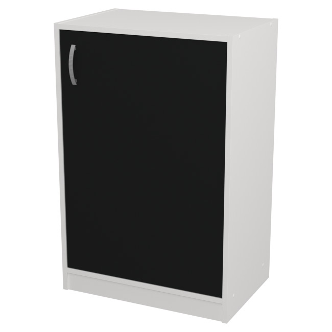 Шкаф для офиса СБ-38+ДВ-46 цвет Белый + Черный 56/37/85 см