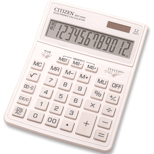 Калькулятор настольный Citizen SDC-444XRWHE белый
