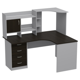 Компьютерный стол СКЭ-5 Левый цвет Серый+Венге 158/120/141 см