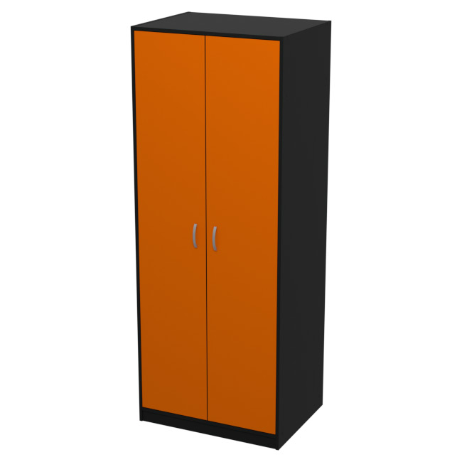 Шкаф для одежды ШО-6 цвет Черный + Оранж 77/58/200