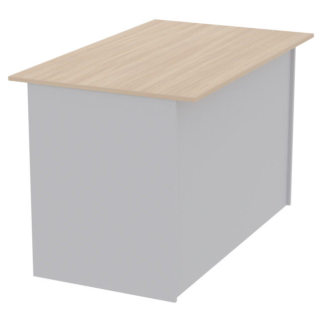 Офисный стол СТЦ-4 цвет Серый+Дуб Молочный 120/73/75,4 см