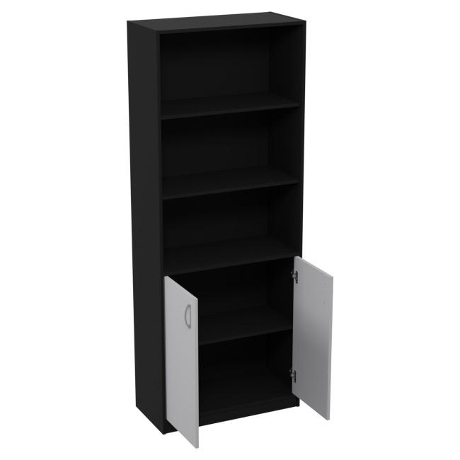 Шкаф для офиса ШБ-3 цвет Черный + Белый 77/37/200 см