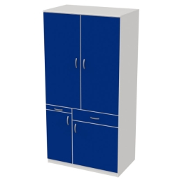 Мини кухня МК-1Р распашные двери Белый+Синий 100/60/200 см