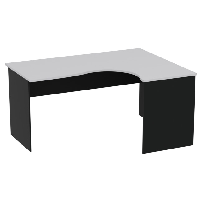 Стол для офиса СТУ-Л цвет Черный + Серый 160/120/76 см