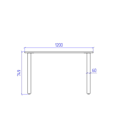 Стол на металлокаркасе СМП-47 цвет Венге 120/60/74,9 см