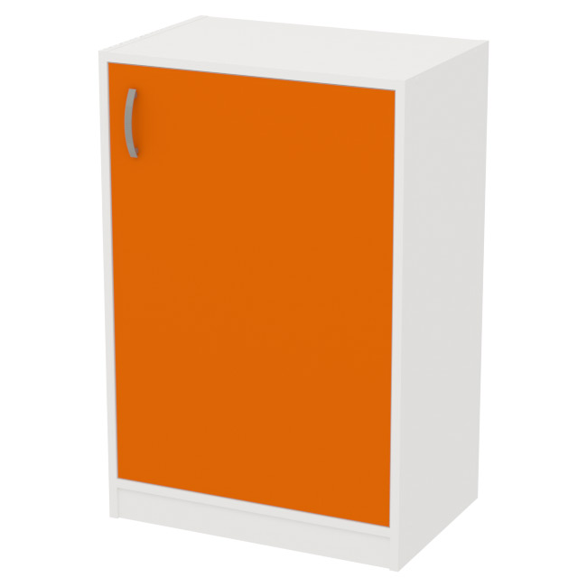Офисный шкаф СБ-38+ДВ-46 цвет Белый+Оранж 56/37/85 см