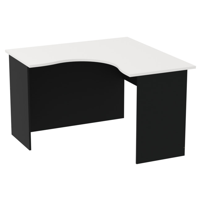 Стол для офиса СТУ-11 цвет Черный + Белый 120/120/76 см