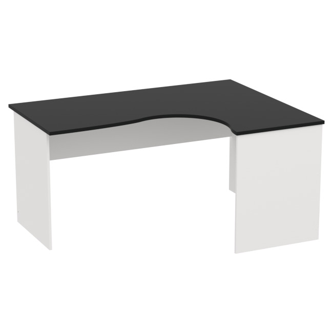 Стол для офиса СТУ-Л цвет Белый + Черный 160/120/76 см