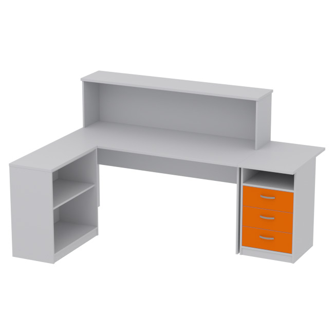 Комплект офисной мебели КП-12 цвет Серый+Оранж