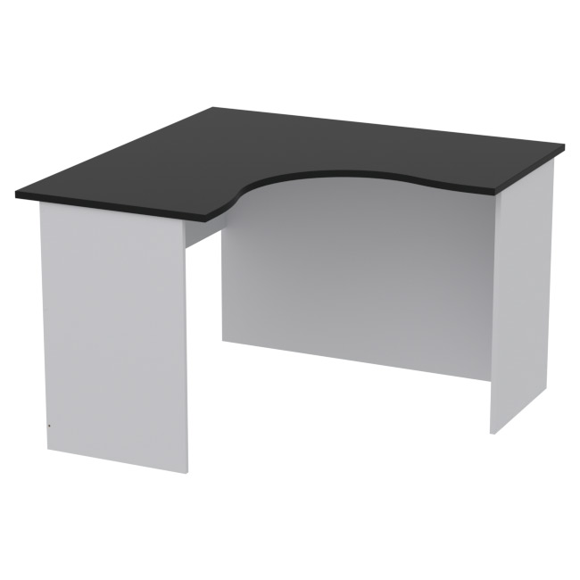 Стол для офиса СТУ-11 цвет Серый + Черный 120/120/76 см