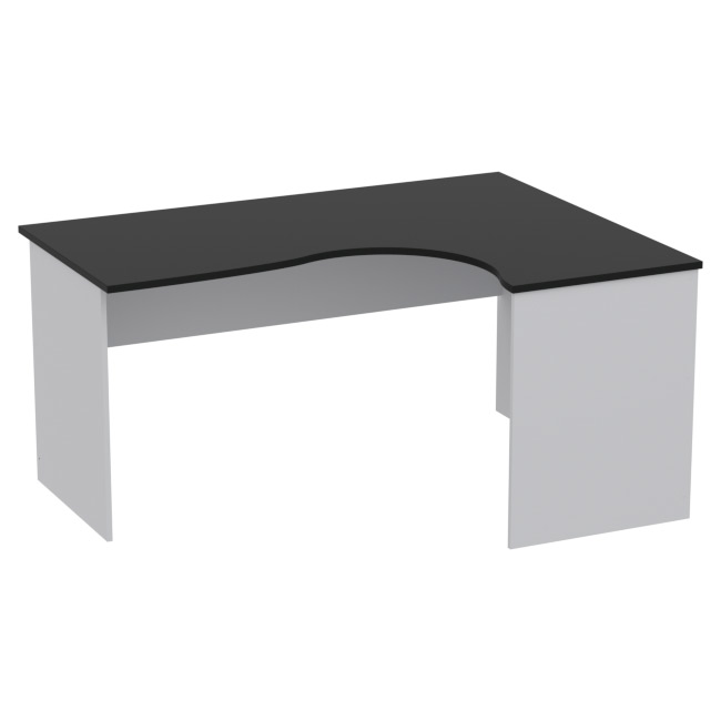 Стол для офиса СТУ-Л цвет Серый + Черный 160/120/76 см