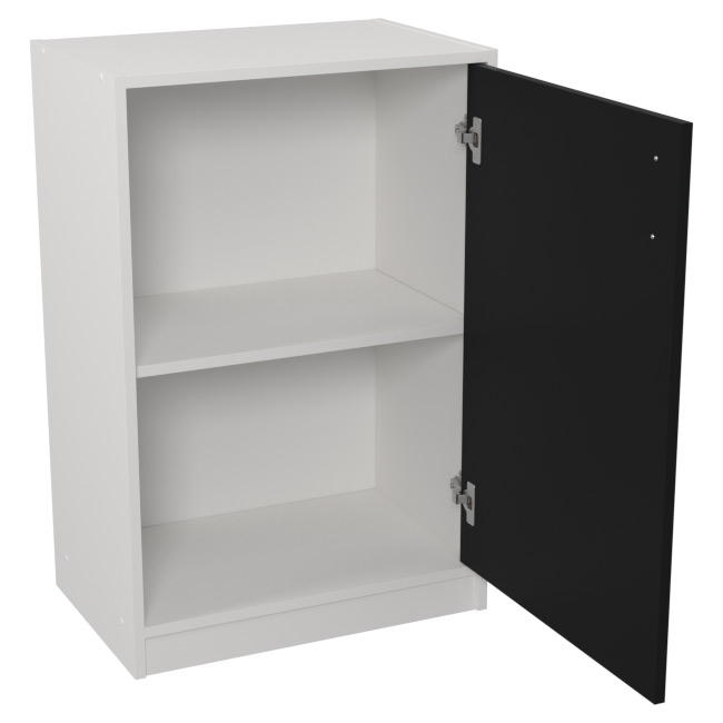 Шкаф для офиса СБ-38+ДВ-46 цвет Белый + Черный 56/37/85 см