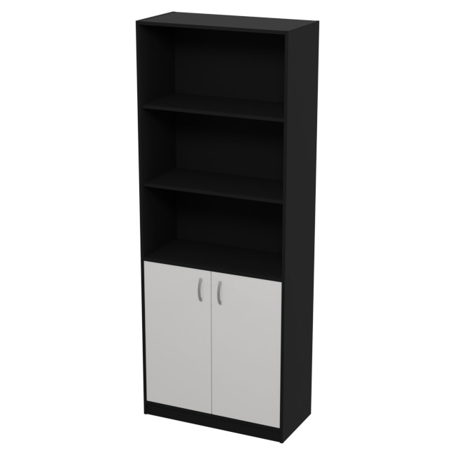 Шкаф для офиса ШБ-3 цвет Черный + Белый 77/37/200 см