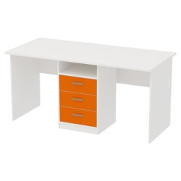 Офисный стол СТ-10+ТСС-27-4 цвет Белый+Оранж